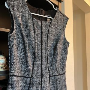 Enfocus Studio Black Textured Fit and Flare Dress